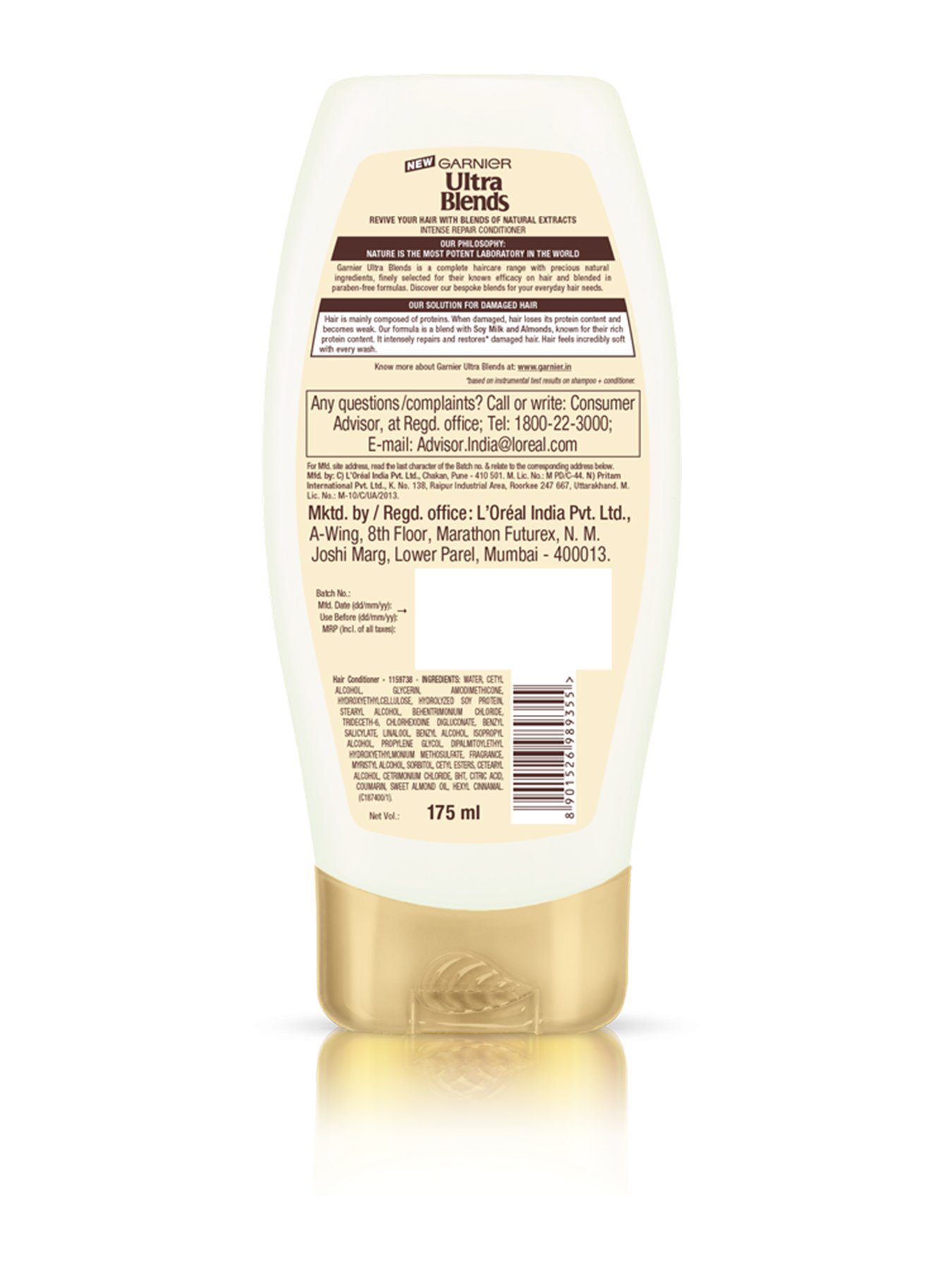 Garnier Ultra Blends Soy Milk and Almonds Conditioner 175ml